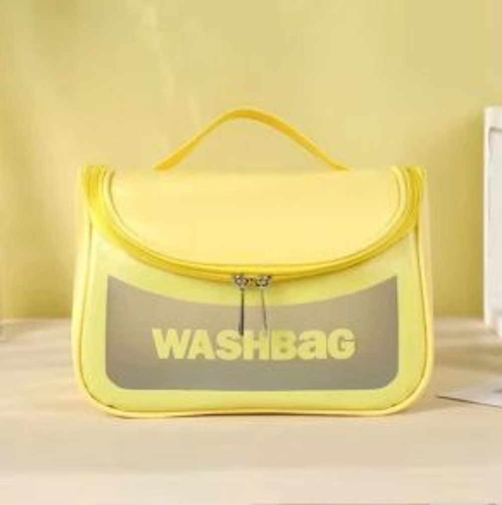 Дорожная прозрачная сумка WASH BAG 23*19см розовая