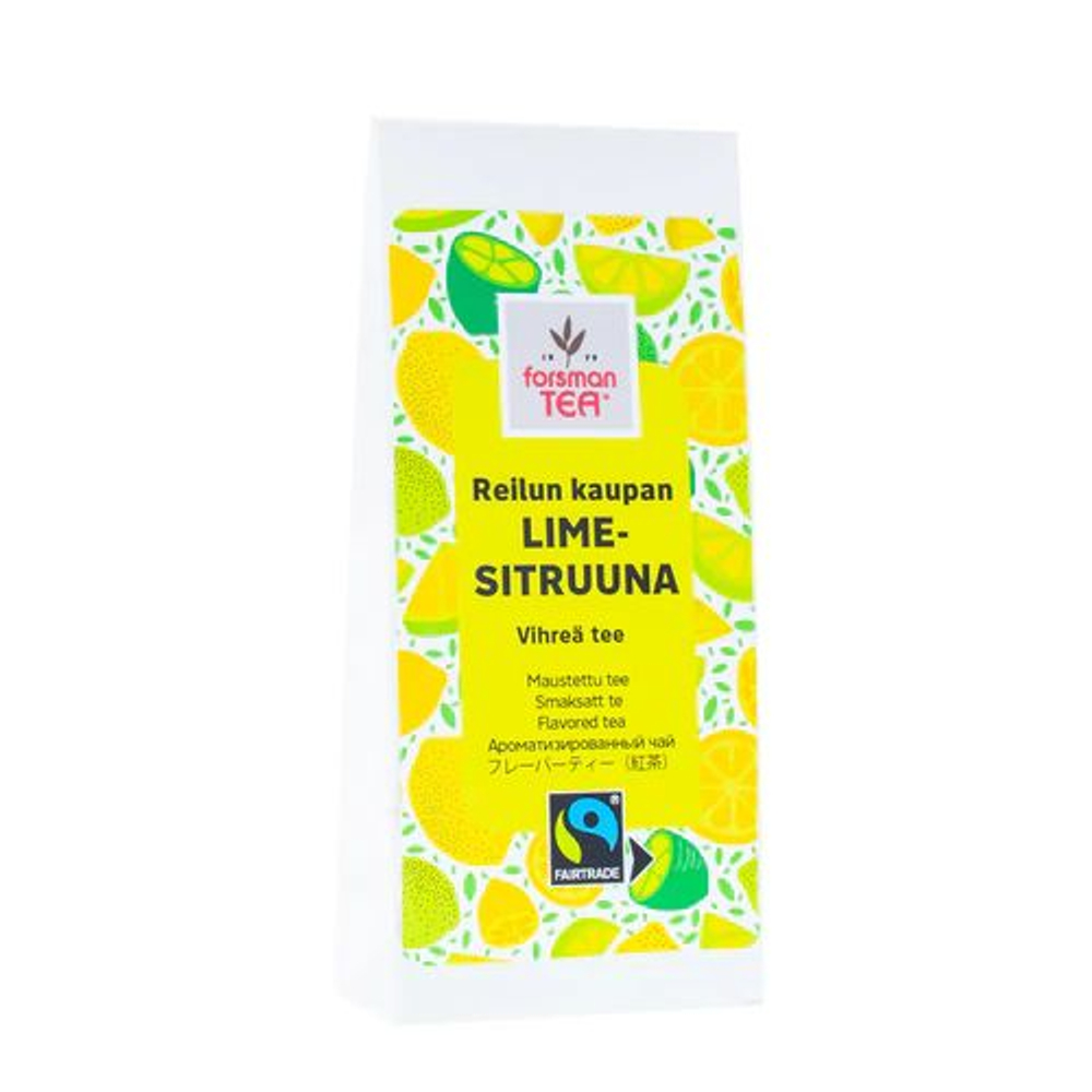 Чай зеленый Forsman Lime-Sitruuna, Лайм-Лимон, рассыпной, 60 г (из Финляндии)