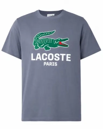 Мужская теннисная футболка Lacoste Printed Cotton - grey