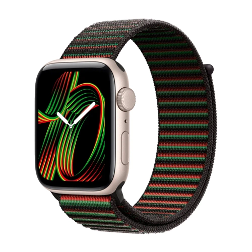 Умные часы Apple Watch SE 3 (2025) GPS, 44mm, Starlight Aluminium Case with Black Unity Sport Loop