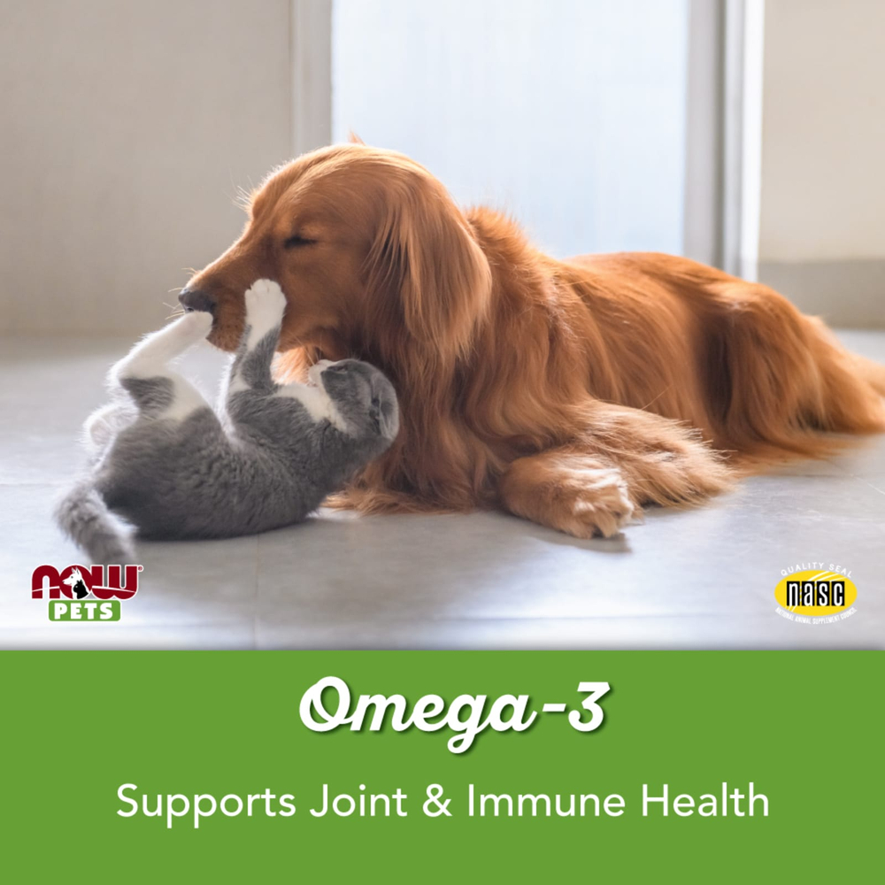 NOW Foods, Pets, омега-3 для собак и кошек, отличный рыбный вкус, 180 мягких таблеток, 252 г (8,9 унции)