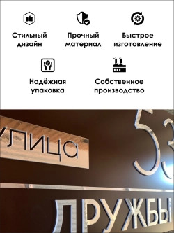 Адресная табличка на дом с объемными буквами
