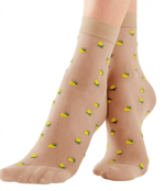 Капроновые носочки с лимончиками Lemon Anklets (Размер: S-M-L) (Цвет: телесный)