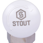 Клапан термостатический угловой STOUT - 1/2" x 3/4"EK (НР/НГ евроконус, PN10, Tmax 100°C)