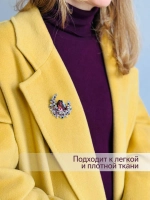 Брошь женская большая с камнем