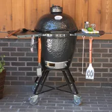 Керамический угольный гриль Primo Round Large All-In-One, 47 см, с ножками и столиками