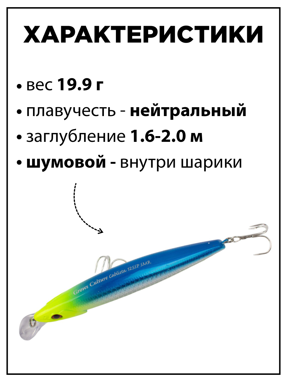 Воблер минноу Cablista 125SP SMR 19.9 г цвет #15