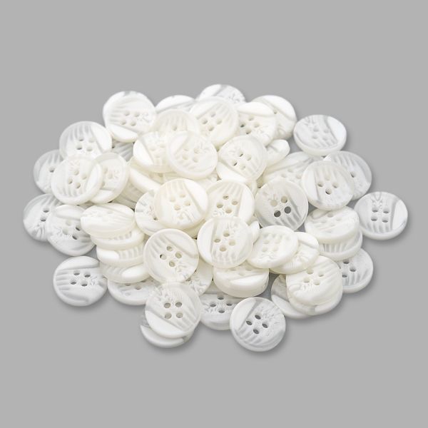 Пуговицы 4 прокола 24L=15 мм, (White (белый)) CB, 144 шт