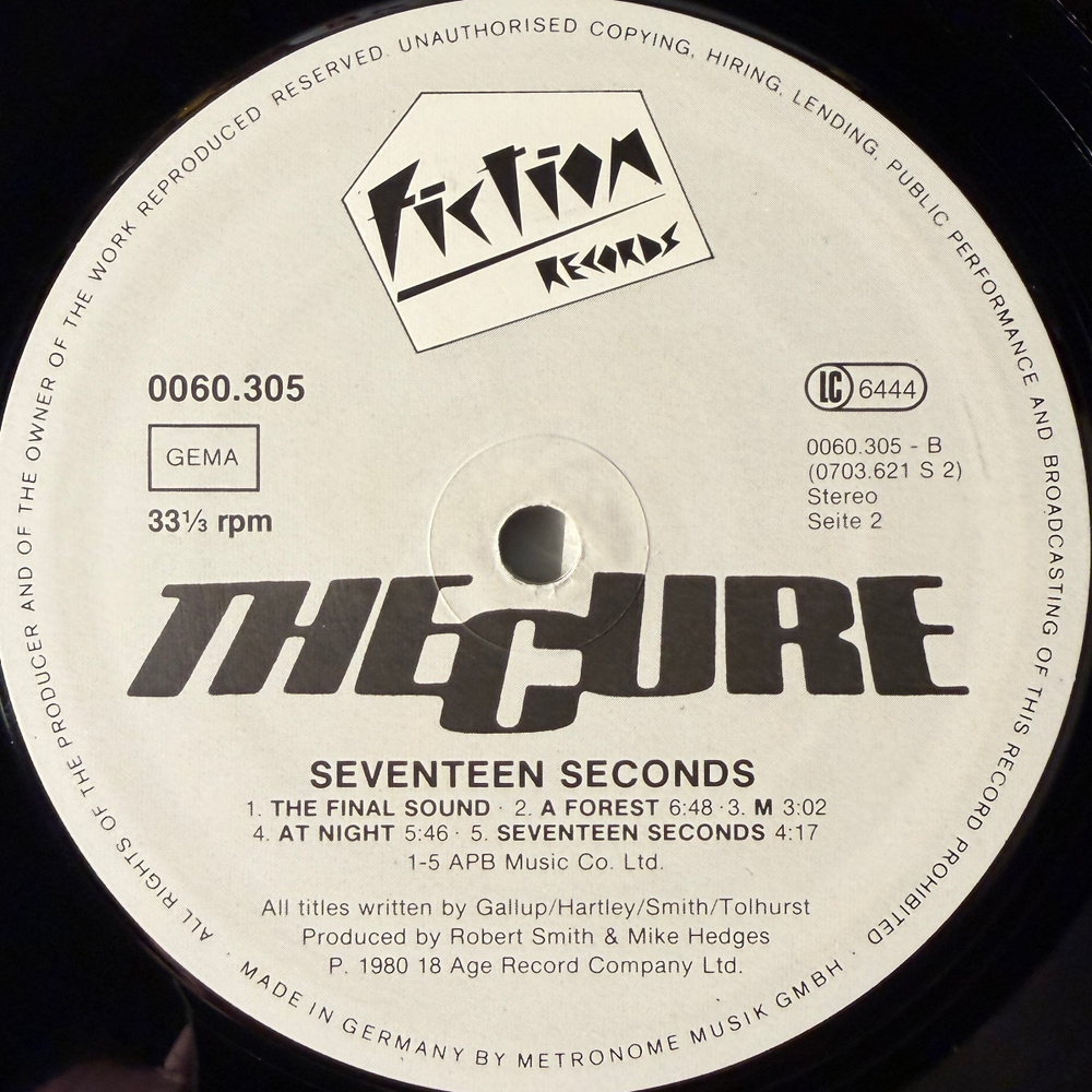 The Cure ‎– Seventeen Seconds (Германия 1980г.)