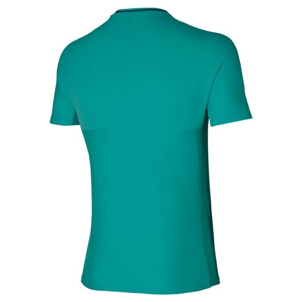 Мужское теннисное поло Mizuno Shadow Polo - Бирюзовый