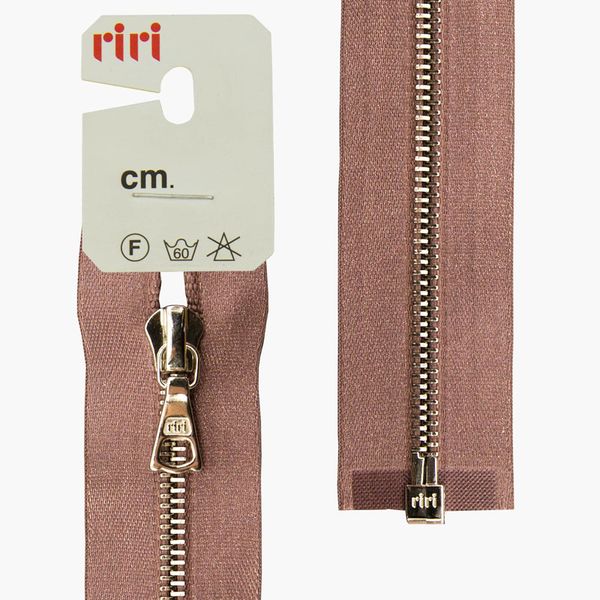 Молния металл RIRI Т4 (4 мм) 1 зам., разъем., 60 см, Ni, атласная тесьма, цв.9419, серо-сиреневый, 1 шт