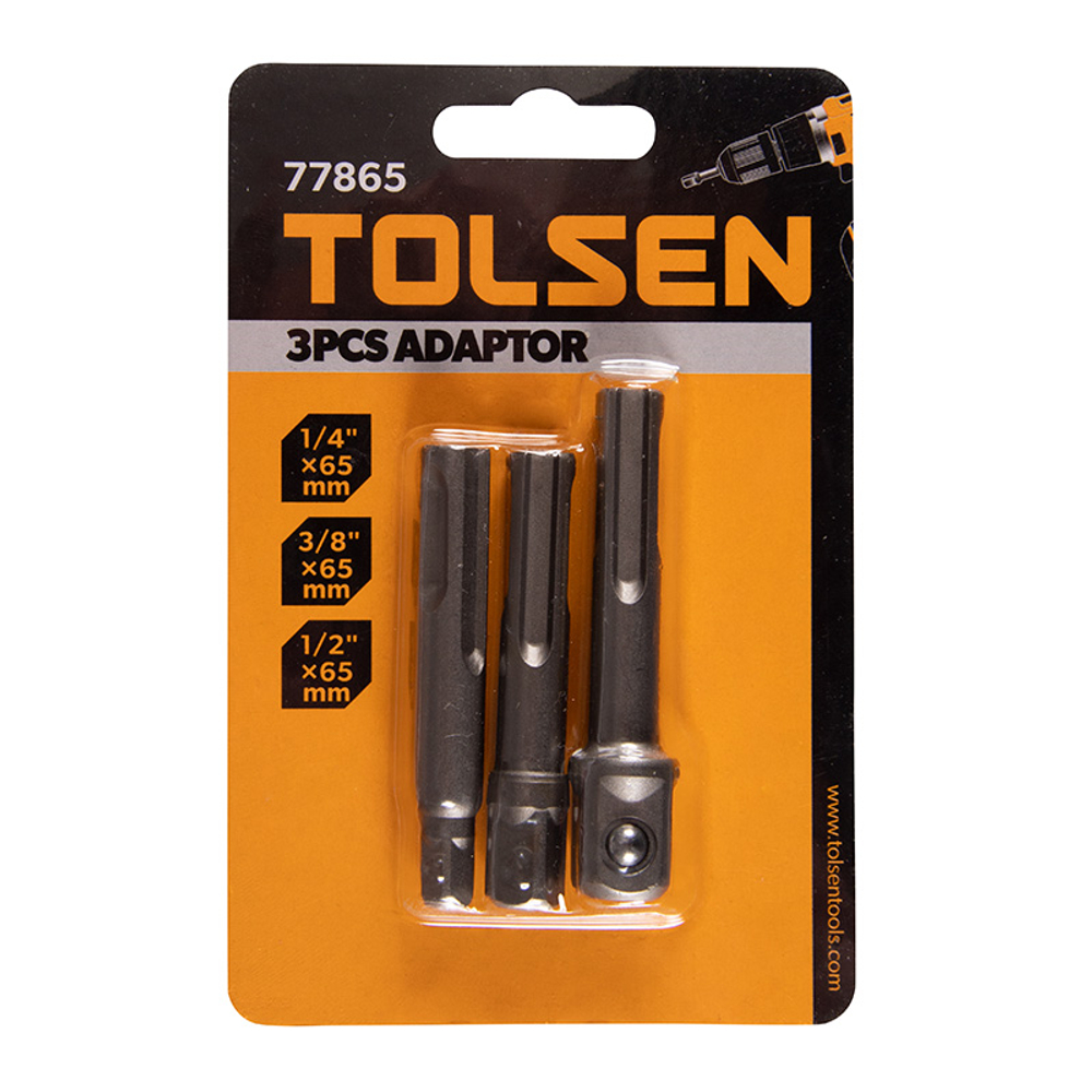 TOLSEN (TT77865) Набор переходников SDS+>1/4", 3/8", 1/2", 3 предмета