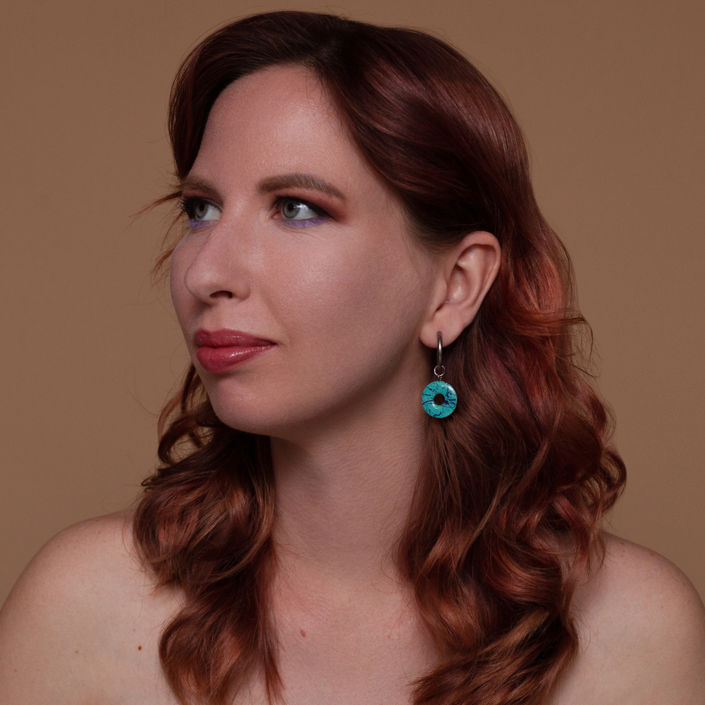 Серьги - Конго с Подвесками - ЛеоЛето/Бирюзовый