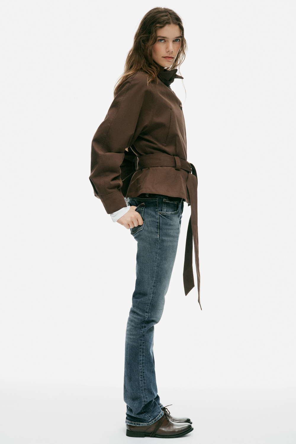 УКОРОЧЕННЫЙ ДВУБОРТНЫЙ ТРЕНЧ — ZARA