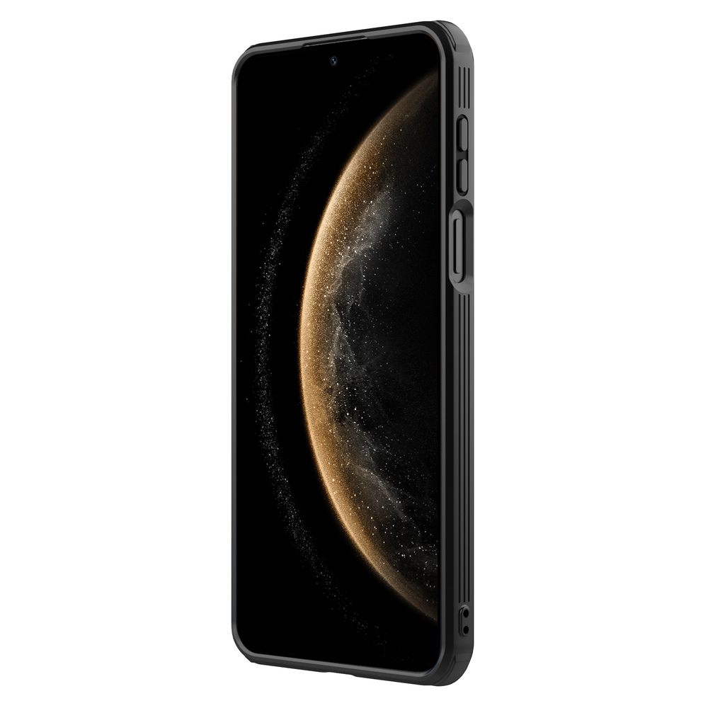 Чехол прозрачный тонированный (Transparent Black) от Nillkin с металлической откидной крышкой для камеры на Huawei Mate 70, серия CamShield Prop Case