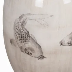 Ваза Fish I высота 47 см, золотистый, чёрный, белый