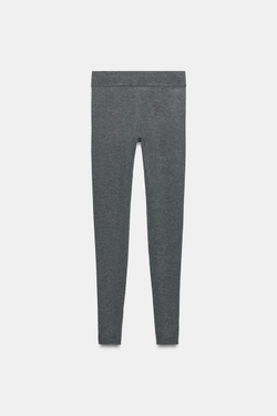 ZARA ТРИКОТАЖНЫЕ ЛЕГИНСЫ, СЕРЫЙ МЕЛАНЖ