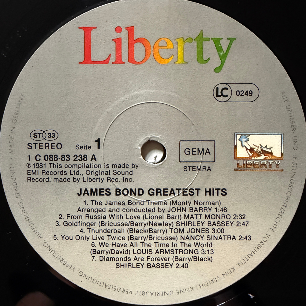 James Bond Greatest Hits (Германия 1981г.)