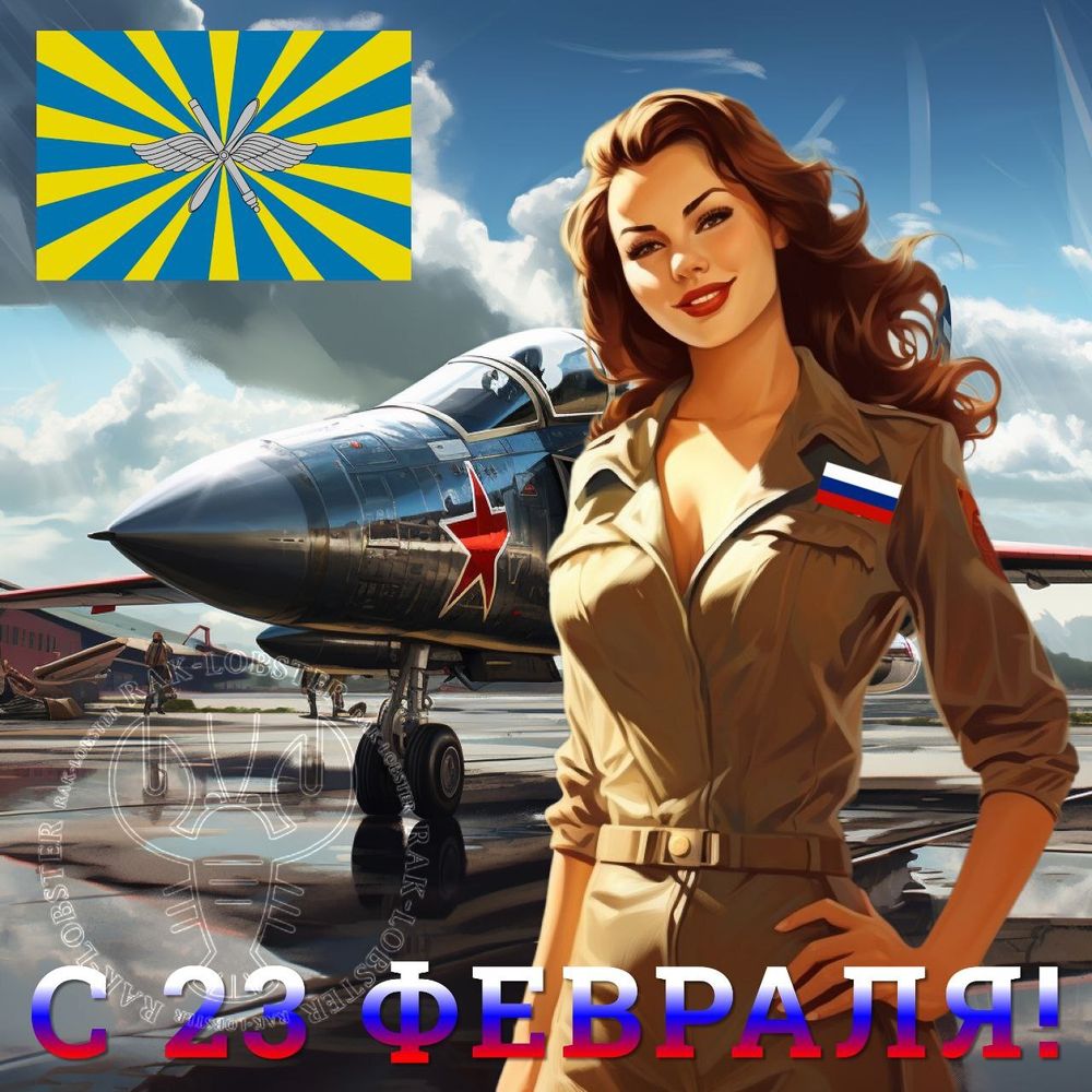 Наклейка «С 23 февраля!» ВВС