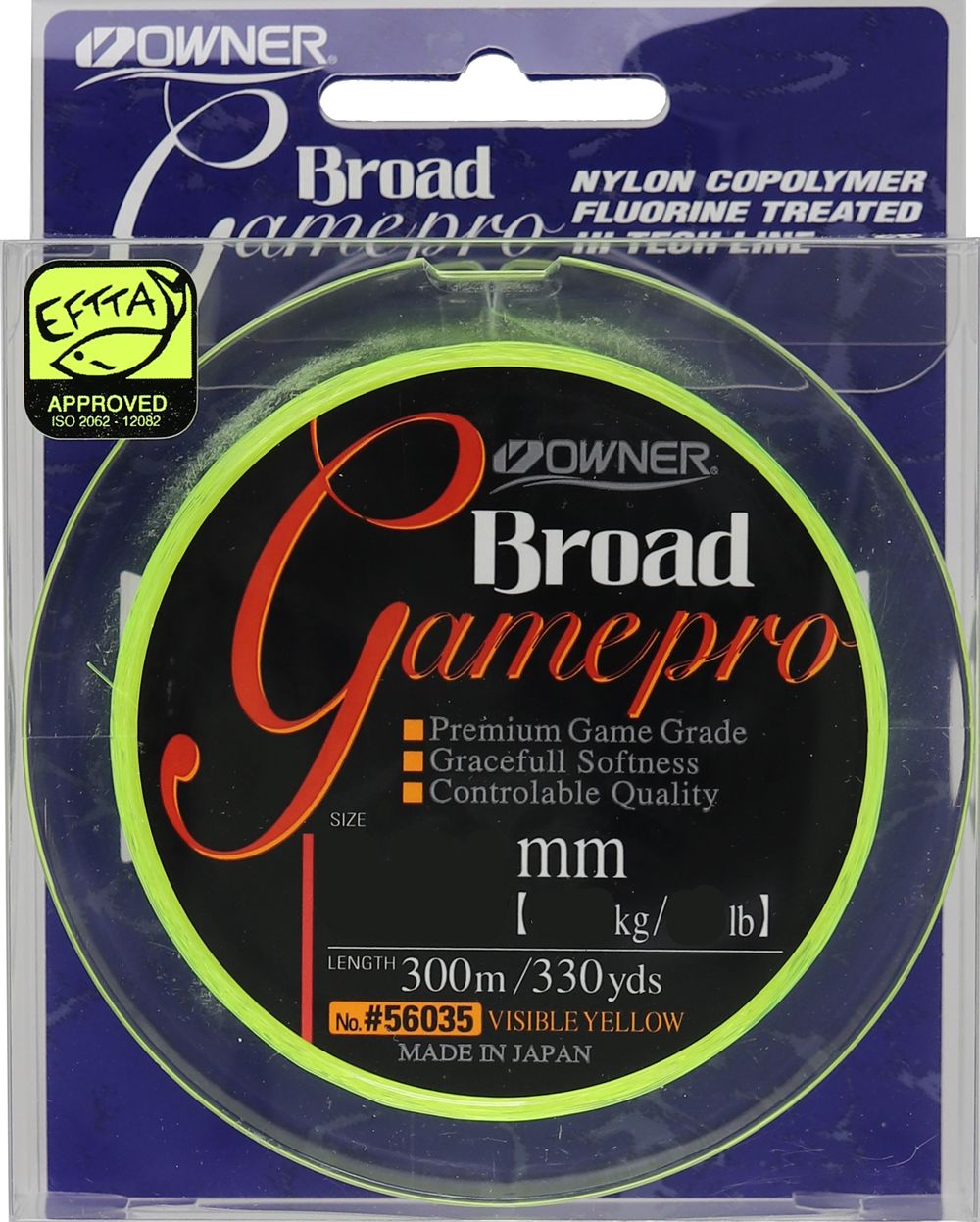 OWNER Леска Broad Game Pro yellow 300м 0.38мм 10.1кг