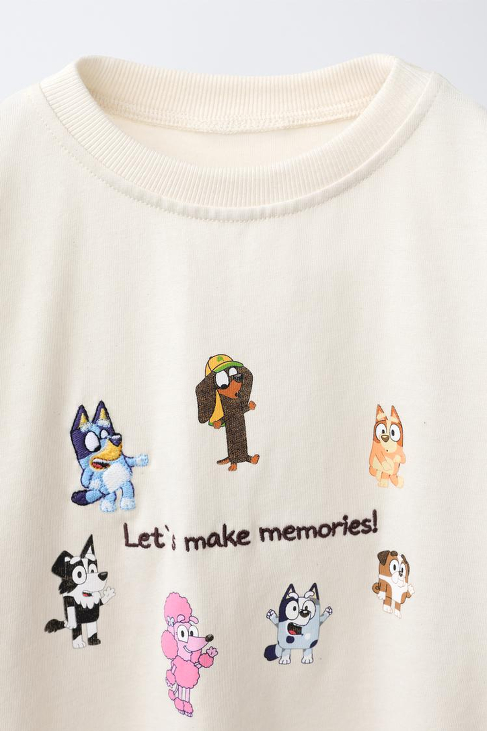 ZARA ФУТБОЛКА С ПРИНТОМ BLUEY © LUDO STUDIO, ЭКРЮ