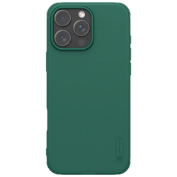 Усиленный чехол зеленого цвета (Dark Green) от Nillkin для iPhone 16 Pro, серия Super Frosted Shield Pro