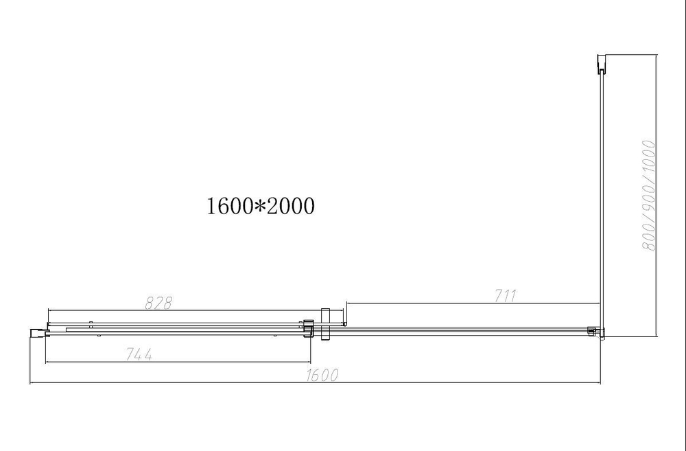Душевой уголок Дайс (Dice) VSR-4D9016CL, 1600*900, хром, стекло прозрачное,