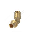 Угольник для PE-X труб аксиальный латунь Дн 16х1/2" НР РОС