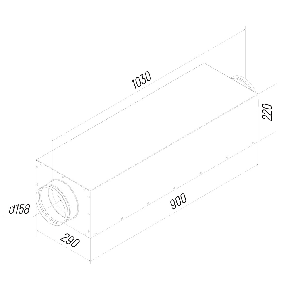 Provent KSE 160/900 ECO шумоглушитель прямоугольный