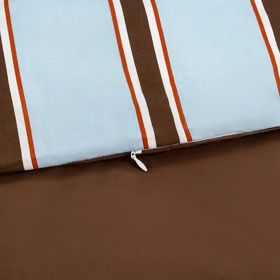 Комплект постельного белья из перкаля голубого цвета из коллекции stripes, 150х200см