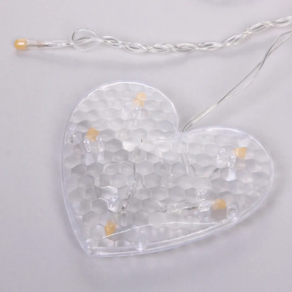 Гирлянда для дома БАХРОМА «LOVE» ш2,5м* в0,45/0,65м 90 ламп LED, прозрачн.пров, 8 режимов, IP-20, Теплый белый (возможность соединения)