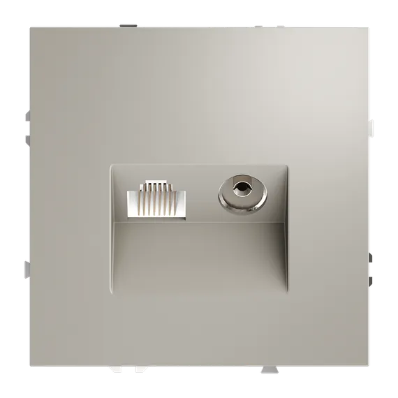 Розетка телевизионная TV+RJ45 кат. 6 Voltum S70 Кашемир VLS060703