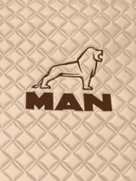 Ковры MAN TGX с 1-м ящиком (механика) (экокожа, бежевый, бежевый кант, коричневая вышивка)