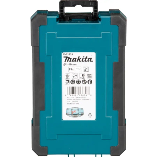 Набор свёрл по металлу 1—10 мм HSS-TiN Makita D-72229