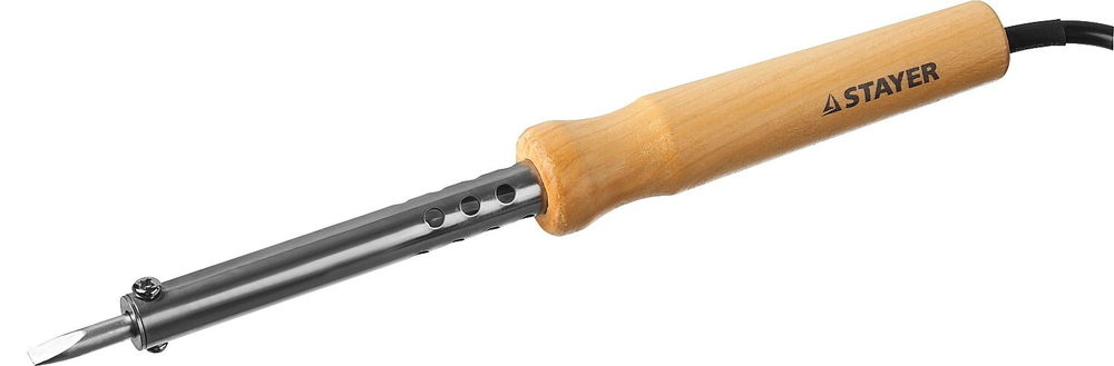 STAYER MAXTerm, 60 Вт, клин, электропаяльник с деревянной рукояткой (55310-60)