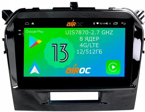 Магнитола для Suzuki Vitara 2015+ - Airoc 2K AU-3504 на Android 13, Быстрейшая, SIM-слот