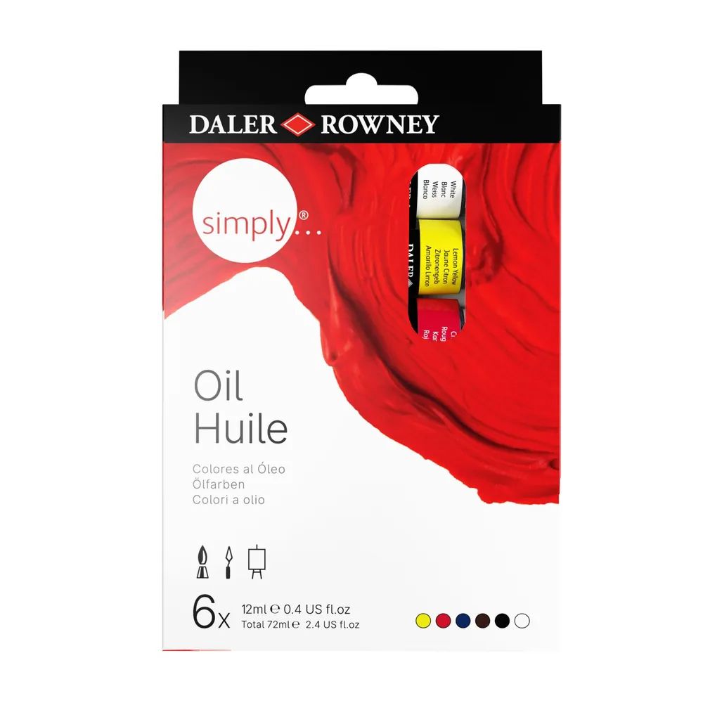Краска масляная Daler Rowney набор Simply 6 цв.х12 мл, Daler Rowney 118500006 Краска масляная Daler Rowney набор Simply 6 цв.х12 мл, Daler Rowney 118500006