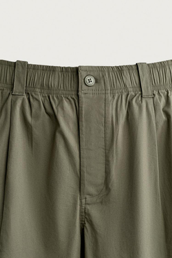 ZARA БРЮКИ RELAXED FIT СО СКЛАДКАМИ, ХАКИ