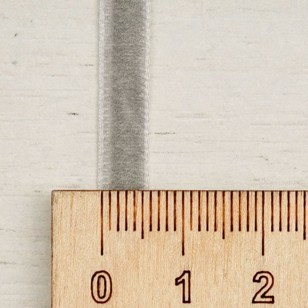 Лента бархатная (тесьма) 06.0 мм / 32.9±2 метров, 0081-0701, 182 серый