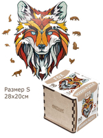 Деревянный пазл EWA Хитрый Лис, S 28x20 см, головоломка