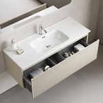 Тумба подвесная SANCOS Сноб Р 1.0 (Snob R 1.0) 1195х445х406, c одним ящиком оснащенным доводчиками, Бежевый матовый (Beige Soft), арт.SNR1.0120CE