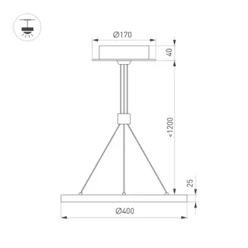 Подвесной светильник 24W 3000K 046217 черный SP-CONGO-CAN-1-R400-24W Warm3000 Arlight