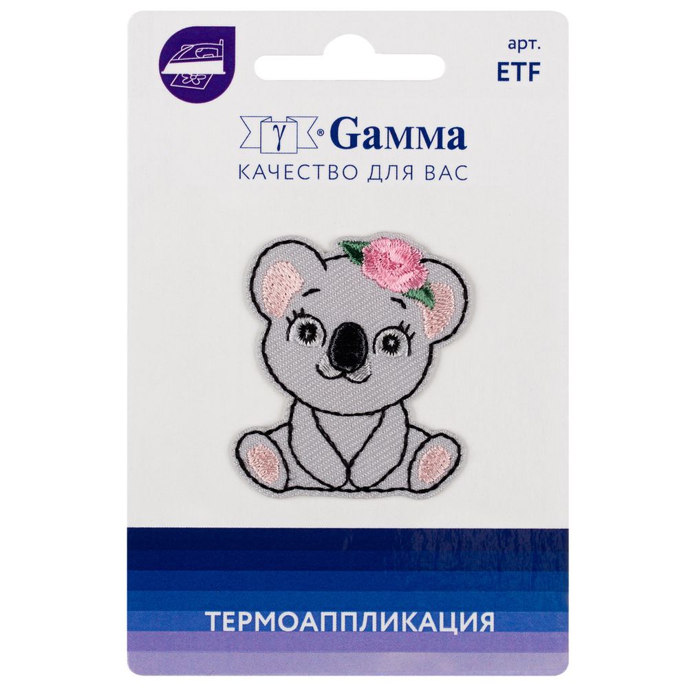 Аппликация термоклеевая "Коала" 3.8х4 см, №04, 1 шт, 02-441, Gamma ETF