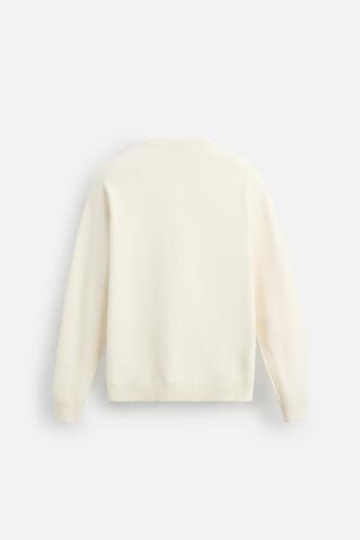 ZARA СВИТЕР ИЗ МЯГКОЙ ТКАНИ С РЕЛЬЕФНЫМ УЗОРОМ, ЖЕЛТОВАТО-БЕЛЫЙ