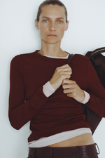 Топ из хлопка пима в рубчик - H&M