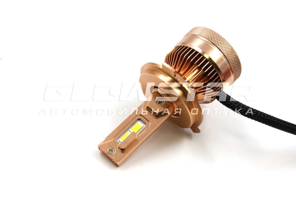 Светодиодные лампы H4 Sariti T3 с вентилятором, 12V-24V, 50W, 6000K (комплект, 2шт)