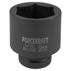 Головка ударная глубокая 1'', 58мм (6гр.) FORCEKRAFT FK-48510058