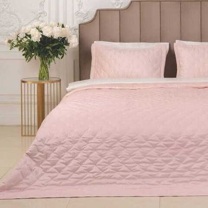 Покрывало 180x240 и наволочка 50x70 Arya home Ansel розовое