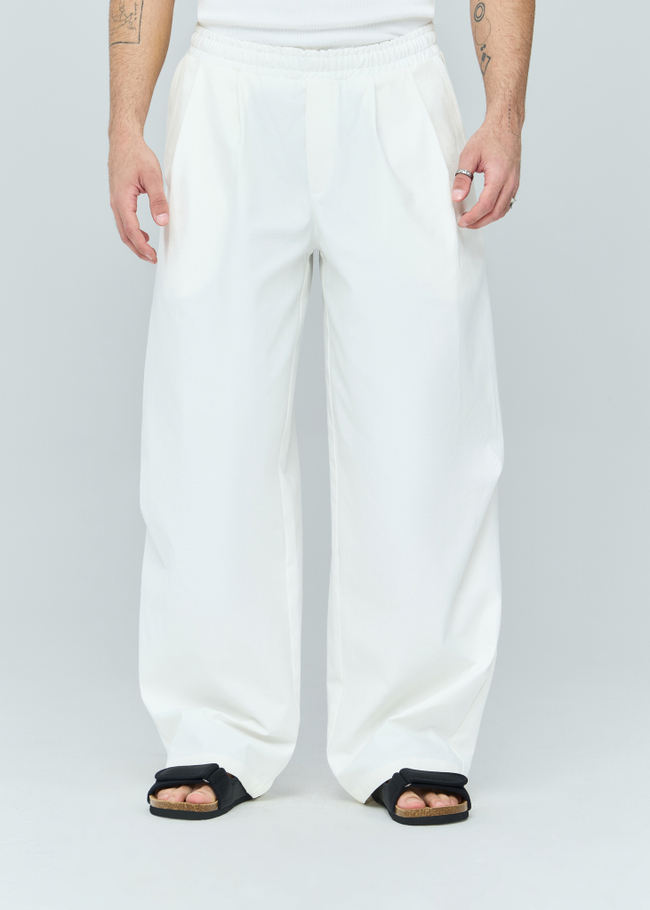 Брюки широкие с защипами | white