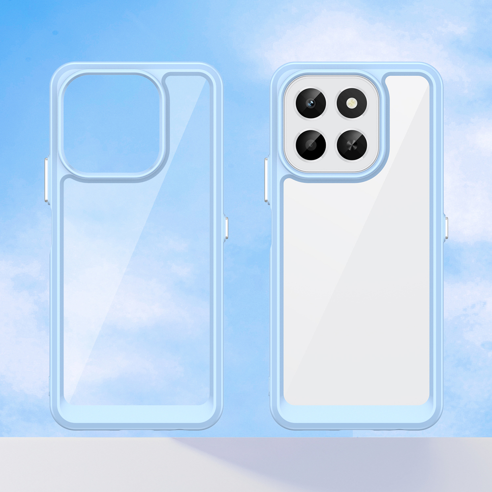 Противоударный чехол с синими боковыми рамками для смартфона Honor X6C